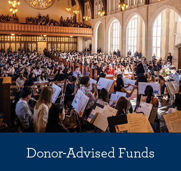 Photo of a choir and people gathered in a church. Gifts by Donor-Advised Funds Photo of a choir and people gathered in a church. Gifts by Donor-Advised Funds